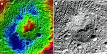 Detalle de la depresión de Rheasilvia, situada en el hemisferio sur de Vesta. Imagen: Science/AAAS