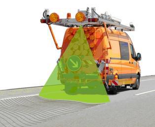 El láser puede analizar el estado de una carretera de 4 metros de ancho, gracias a la anchura de su haz. Fuente: Lehmann & Partner.