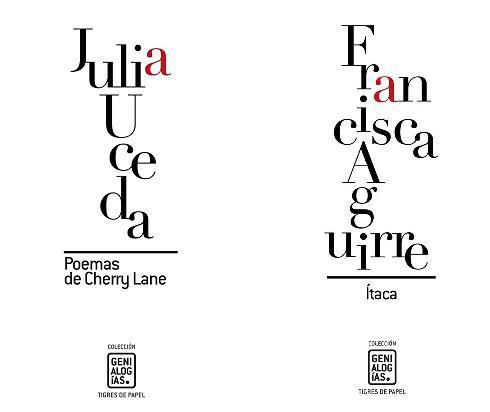Portadas de los números 3 y 4 de la Colección Genialogías. Se presentarán el próximo 19 de abril en la Fundación Centro de Poesía José Hierro de Getafe.