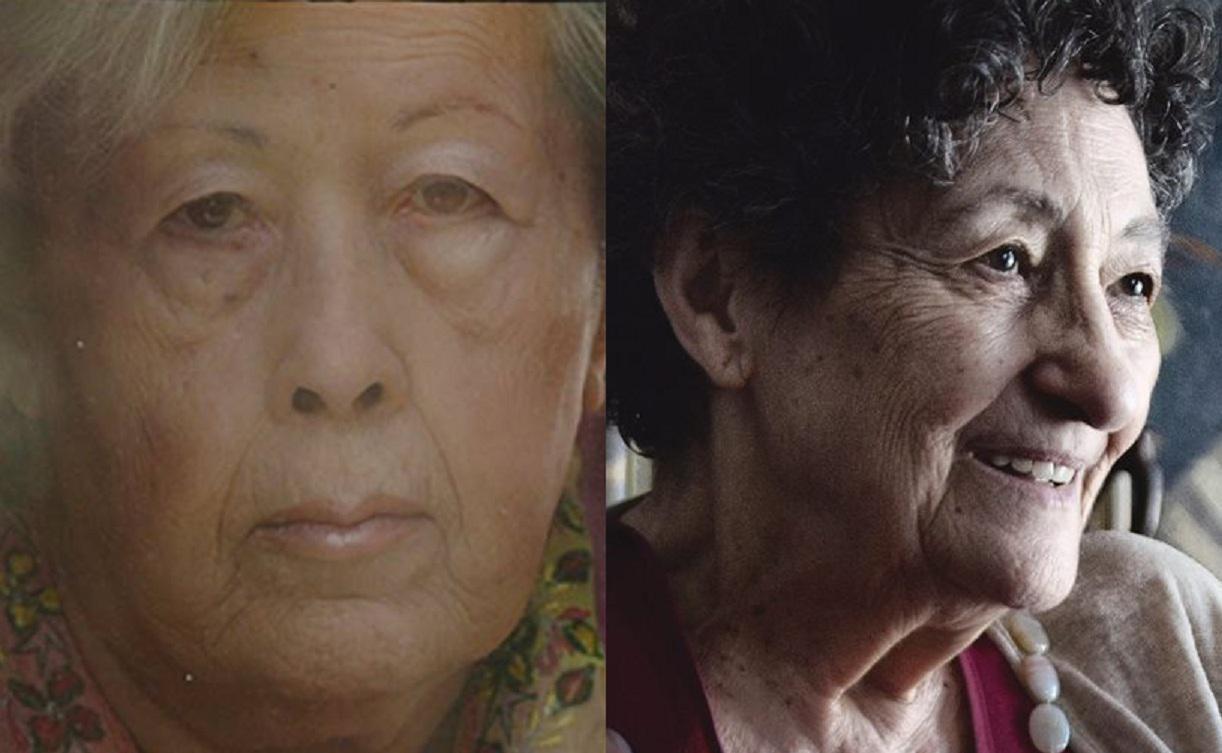De izquierda a derecha, las poetas Julia Uceda y Francisca Aguirre. Fuente: www.genialogias.com.