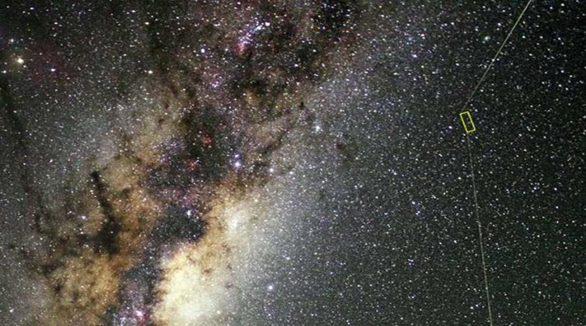 Esta pequeña estrella forma parte de un sistema de dos estrellas que orbitan alrededor de un punto común. Foto: ESO/Beletsky/DSS1.