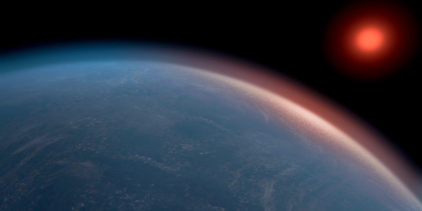 Recreación artística del exoplaneta K2-18b. Crédito: Amanda Smith, University of Cambridge.
