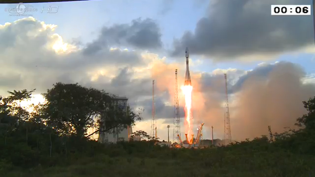 Despegue de Sentinel-1, ayer. Fuente: ESA/CNES/Arianespace.