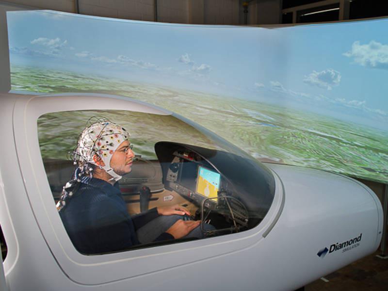 Momento de la simulación de vuelo. Imagen: A. Heddergott/TU München.