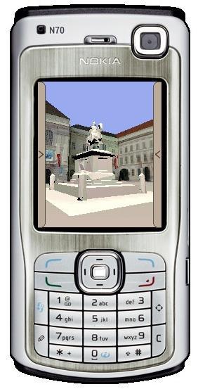 Pantalla de móvil con la Plaza de Viena. The Josefsplatz Experience.