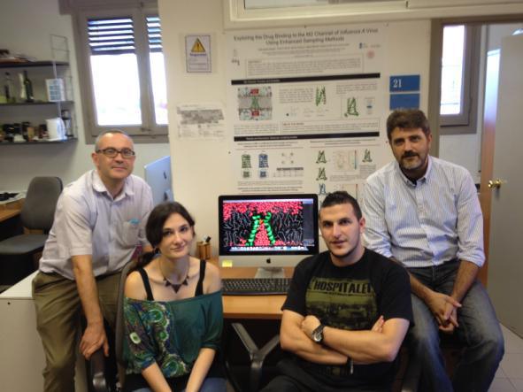 Los investigadores Santiago Vázquez, Salomé Llabrés, Jordi Juárez y Javier Luque. Fuente: UB.