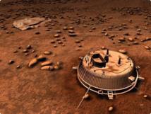 Imagen artística del aterrizaje de la sonda Huygens en Titán. Fuente: ESA.