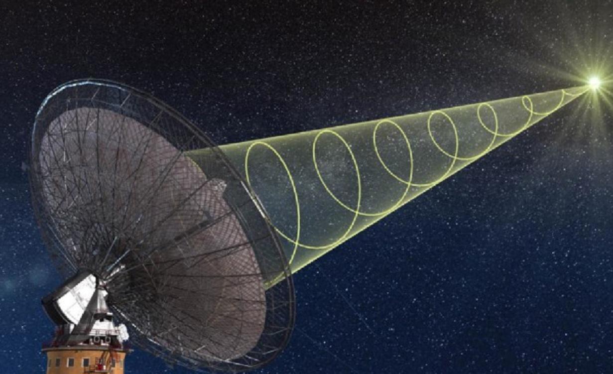 El radiotelescopio Parkes, en Australia oriental. Fuente: Swinburne Astronomy Productions.