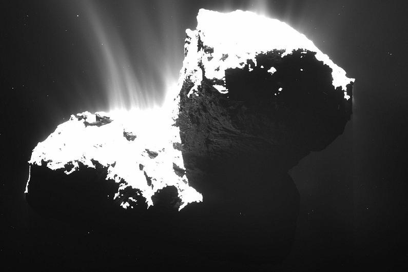 Actividad cometaria de 67P en noviembre pasado. Fuente: ESA/CSIC.