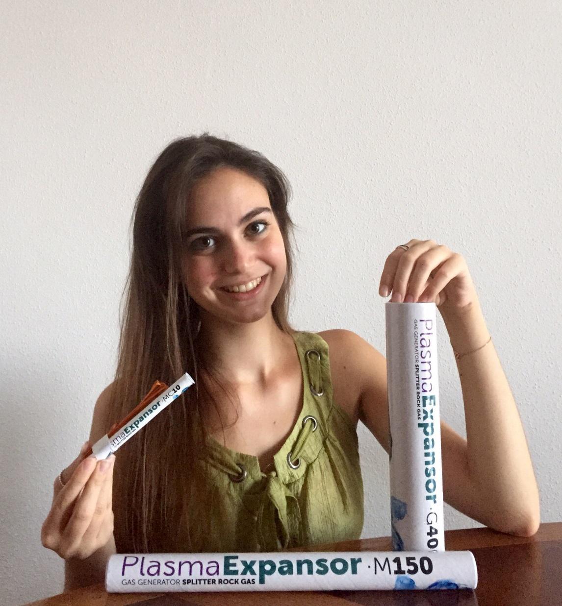 Aida Pino, con su producto. Fuente: UPCT.