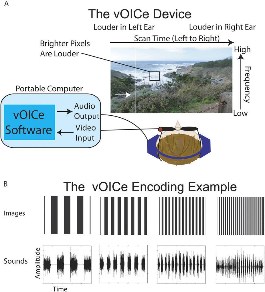 Esquema de codificación de vOICe. Fuente: Caltech