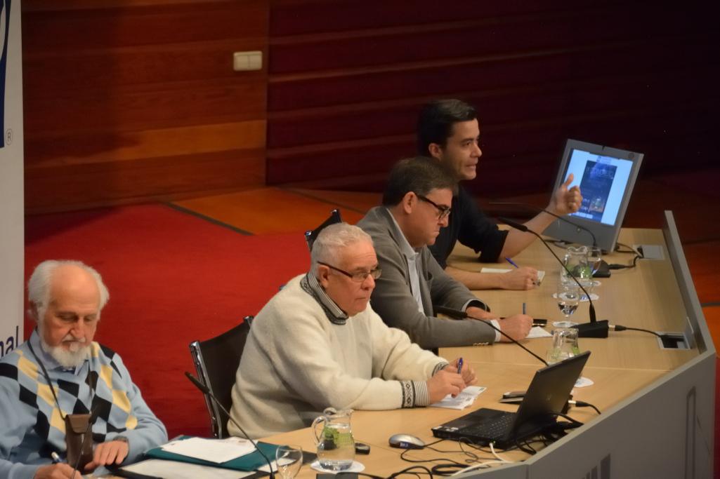 Un momento del congreso con José Esquinas (izda.), Eduardo Martínez, Juan Torres y Diego Isabel La Moneda. Foto: Alberto Robles. Fundación Valores.