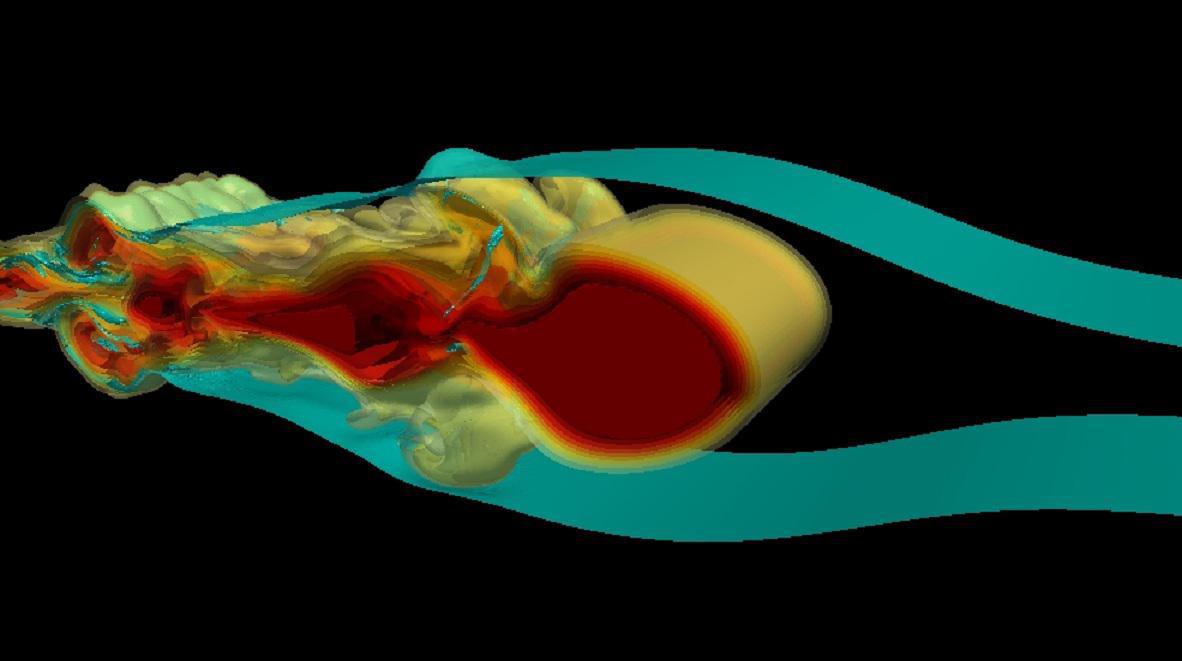 Modelo en 3-D de las ondas internas de modo 2. Fuente: Universidad de Waterloo.