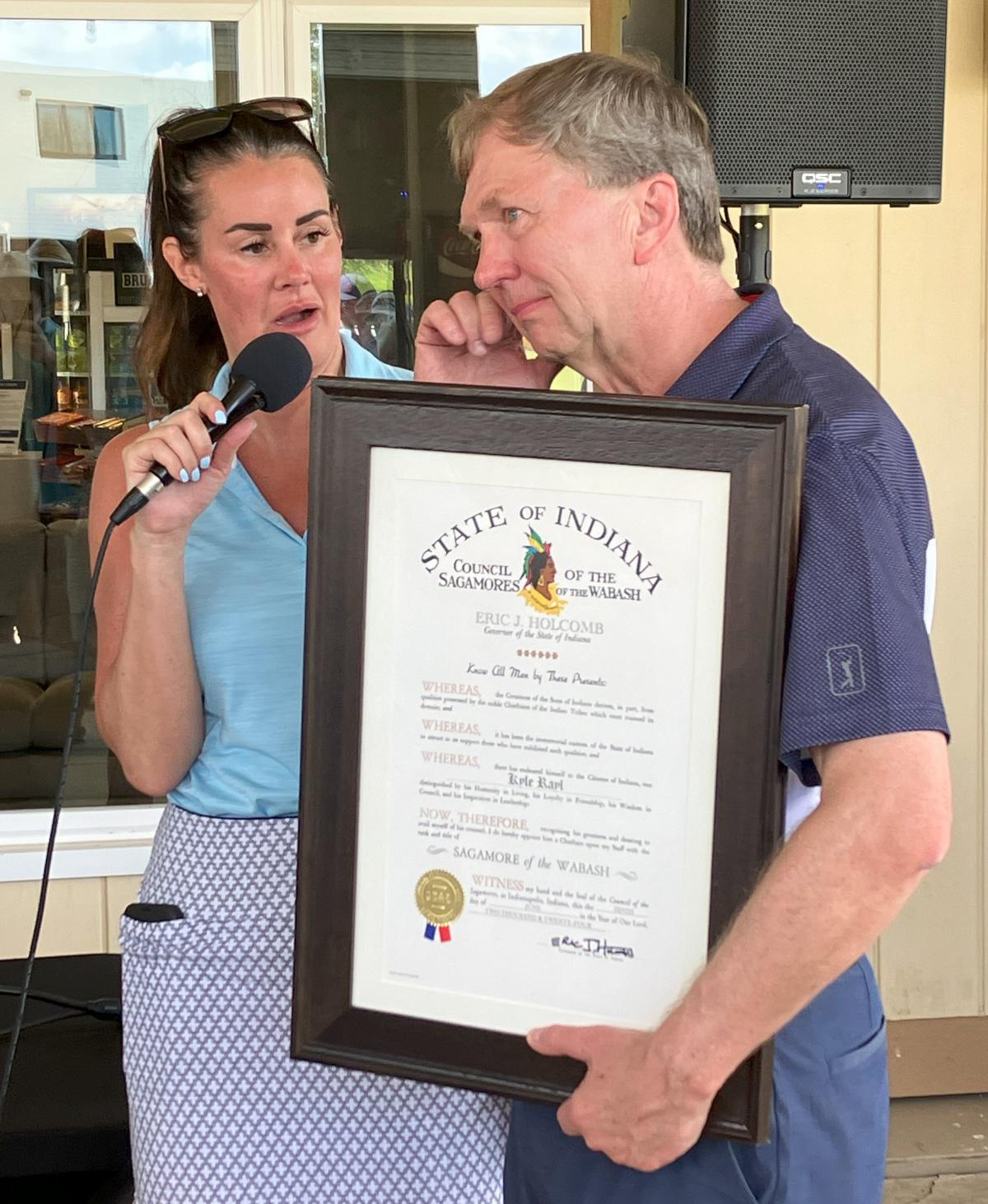 Rayl surprised with Sagamore Rayl surprised with Sagamore