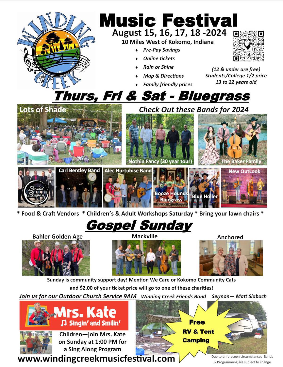 The Winding Creek Bluegrass Festival is coming