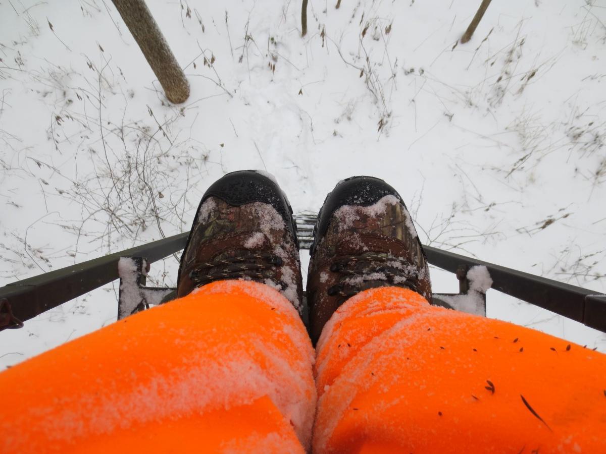 Deer hunting in the snow