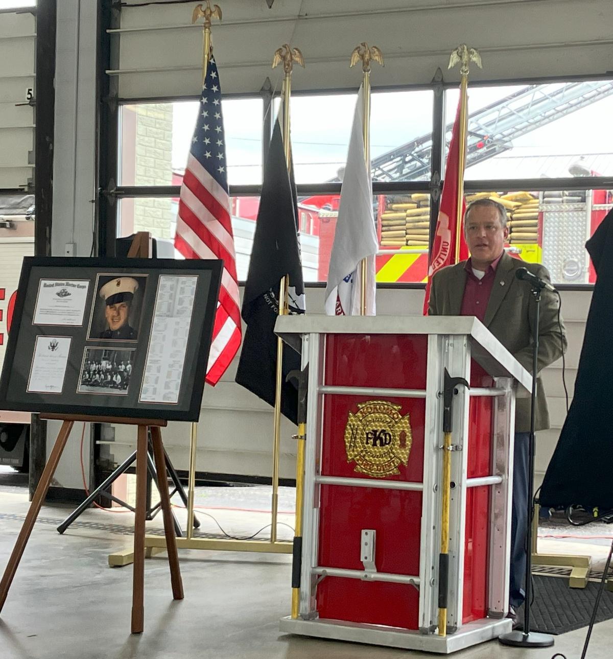 Fire department honors one of its own