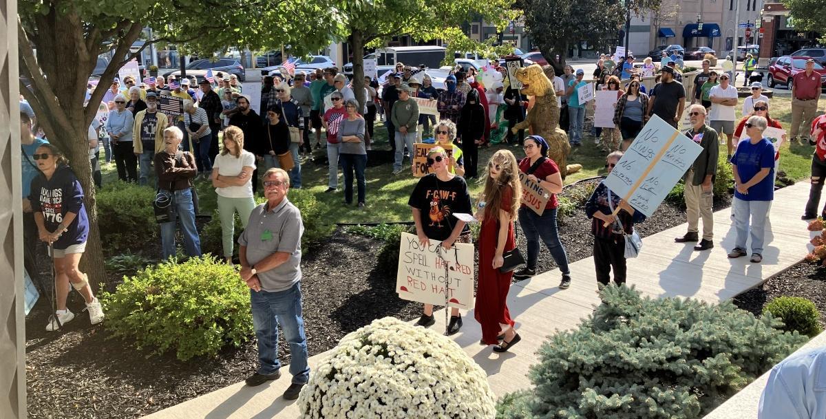 No Kings protest fills courthouse lawn No Kings protest fills courthouse lawn