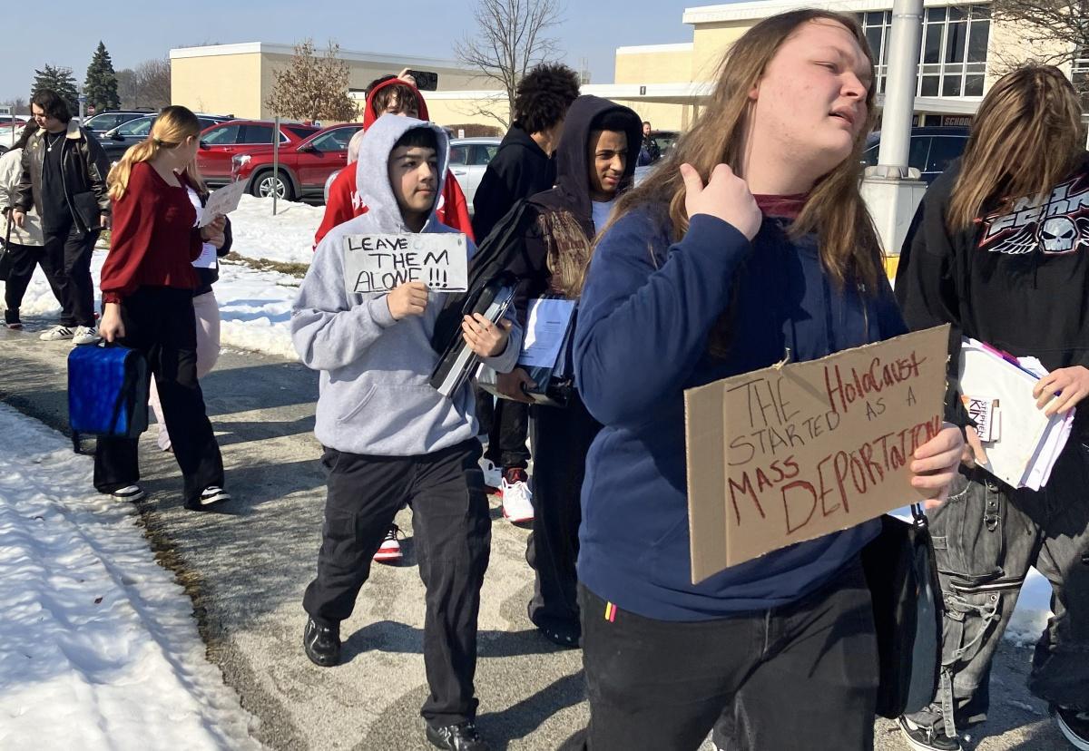 Students walk out to protest ICE