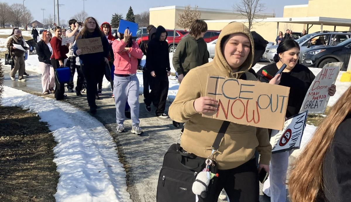 Students walk out to protest ICE