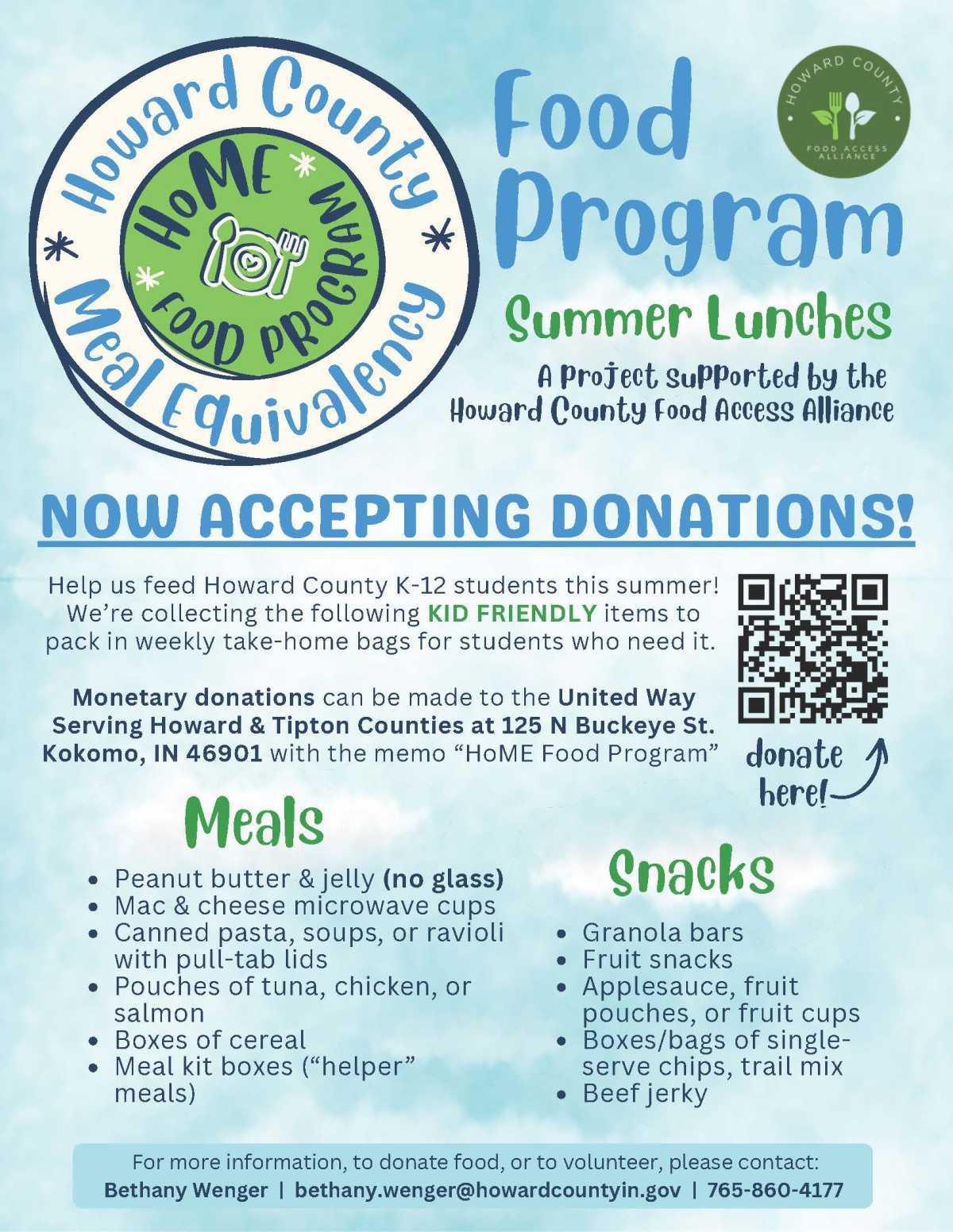 Summer food program starts June 3