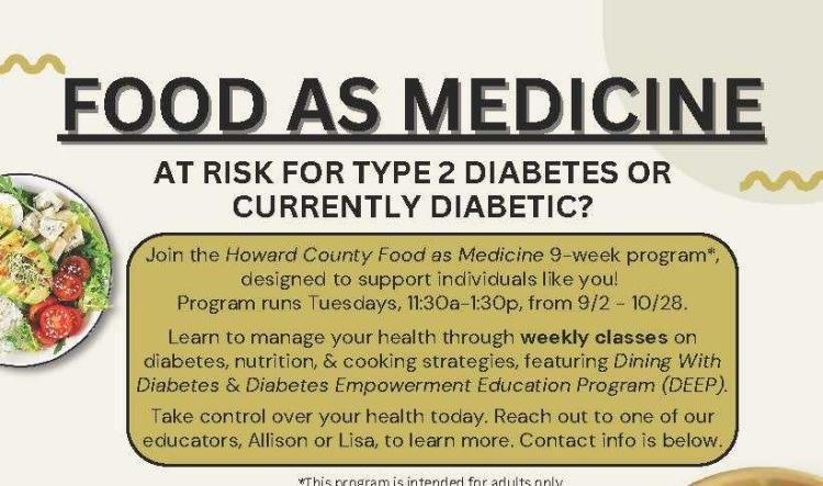 Food as Medicine begins Sept. 2