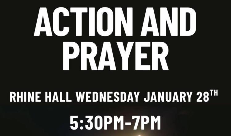 Candlelight vigil at Rhine Hall, Jan. 28