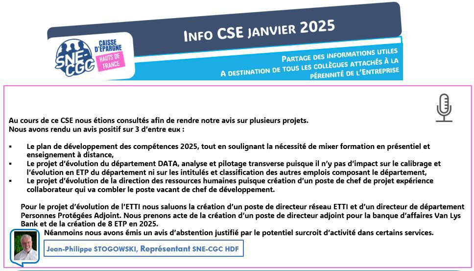 Info CSE Janvier 2025