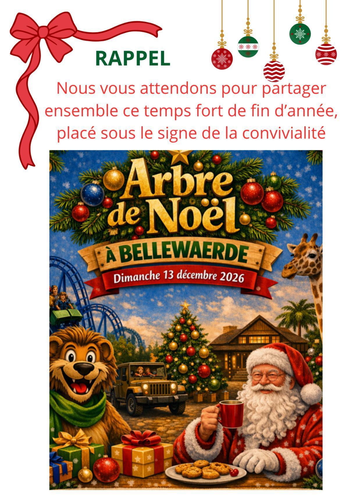 Rappel : inscription pour l'Arbre de Noël avant le 30 juin !