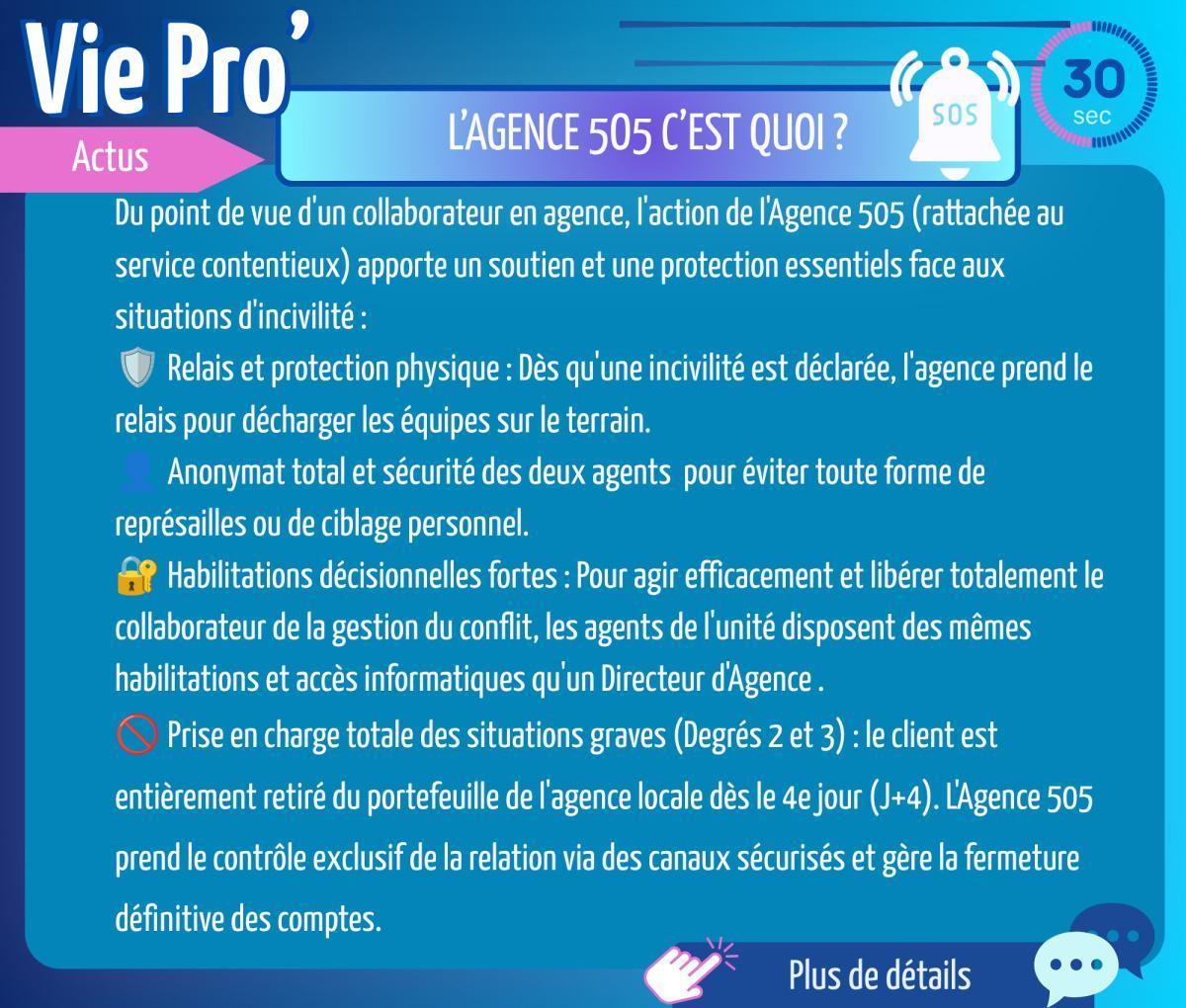 CSE-Sept 2026- L'agence SOS (505) c'est quoi ?