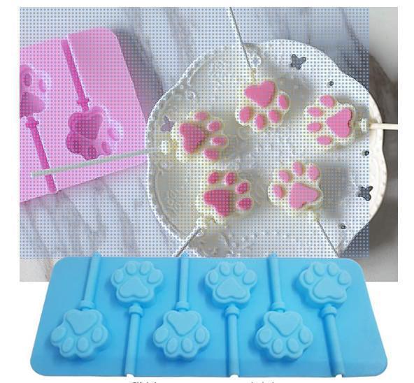Silicone 3 Pcs Paw Lollipop Molds