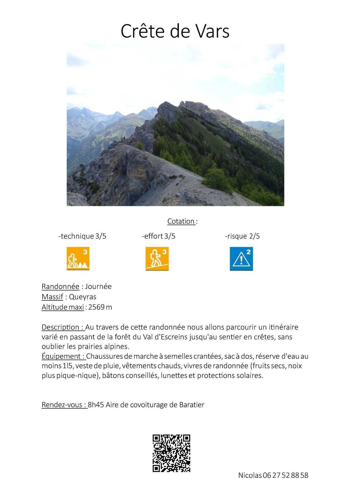 Crête de Vars