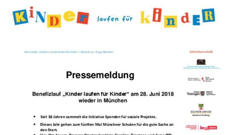 KINDER LAUFEN FÜR KINDER