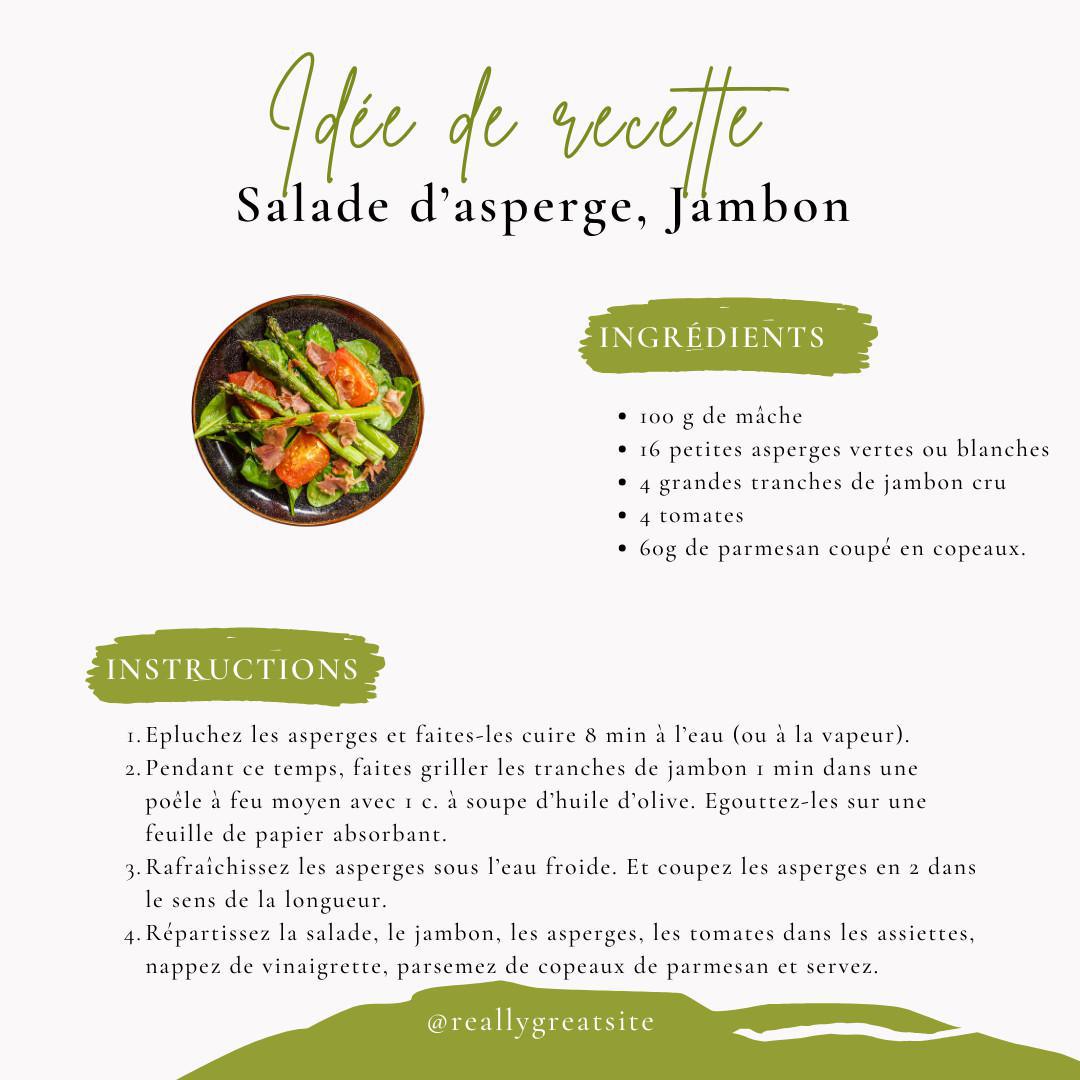 Salade d'asperge et jambon