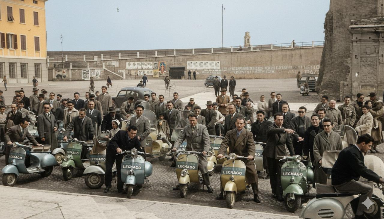 Raduno Vespa Club Legnago primi anni '50