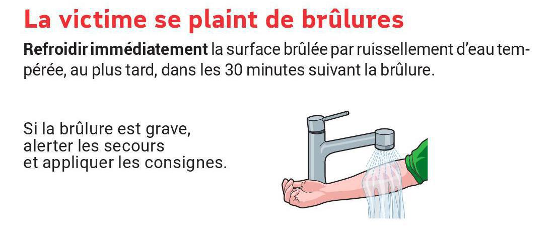 La victime se plaint de brulures La victime se plaint de brulures