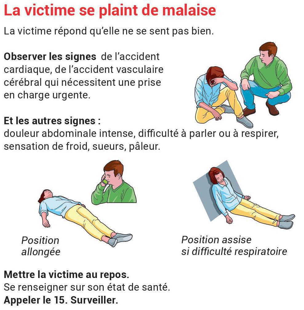La victime se plaint de malaise La victime se plaint de malaise
