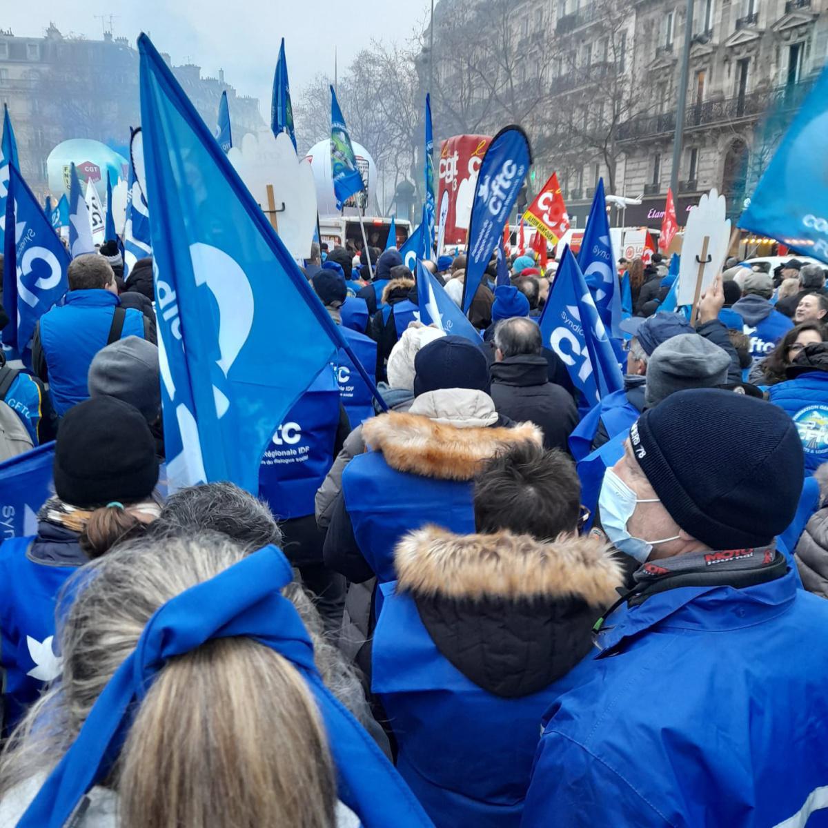 RETRAITE: la CFTCSG était dans la rue le 19 janvier contre la réforme