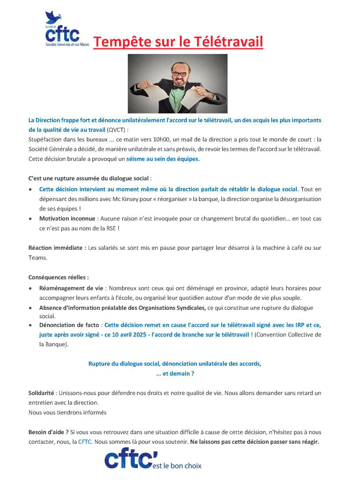 Tempête sur le télétravail