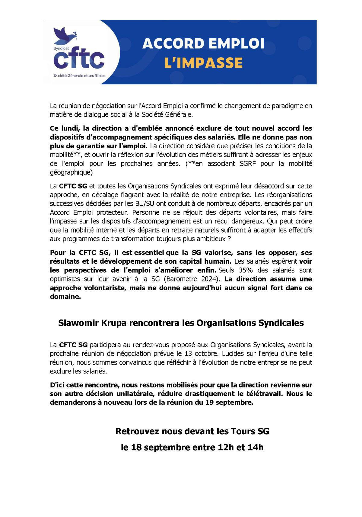 Accord Emploi : l'impasse