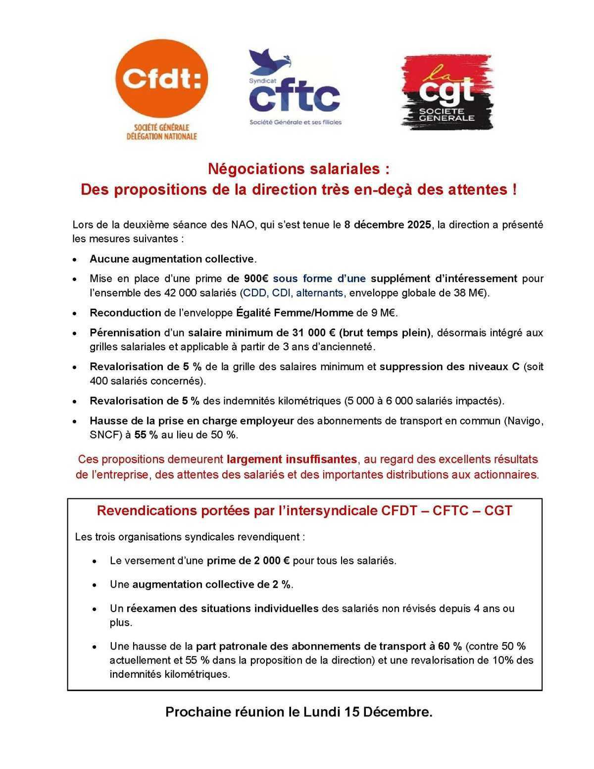 NAO 2026 - des propositions de la direction très en-deça des attentes