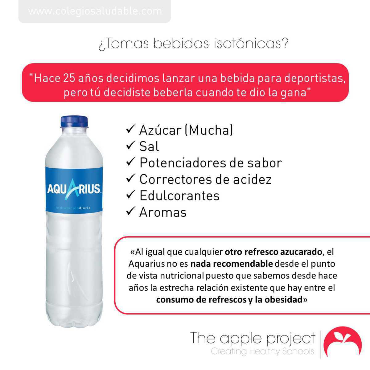 ¿El Aquarius o similar es saludable?