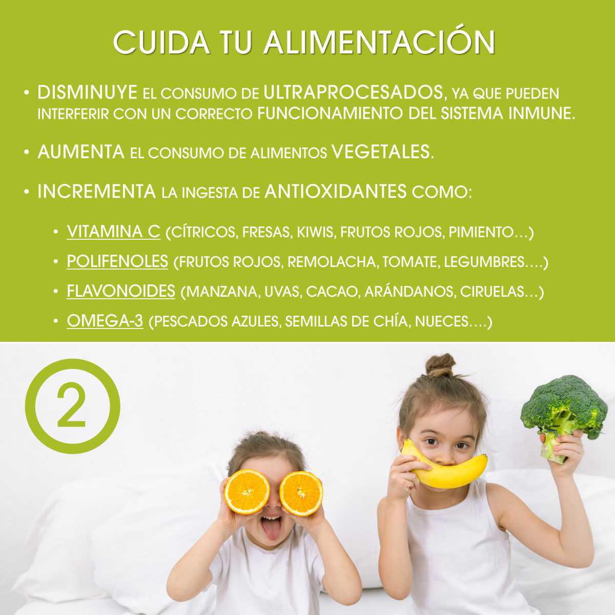 ¿Cómo puedo fortalecer el sistema inmune de mis hij@s?