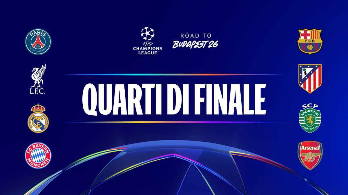 Champions League: spettacolo, sorprese e big match – il quadro dei quarti è completo Champions League: spettacolo, sorprese e big match – il quadro dei quarti è completo