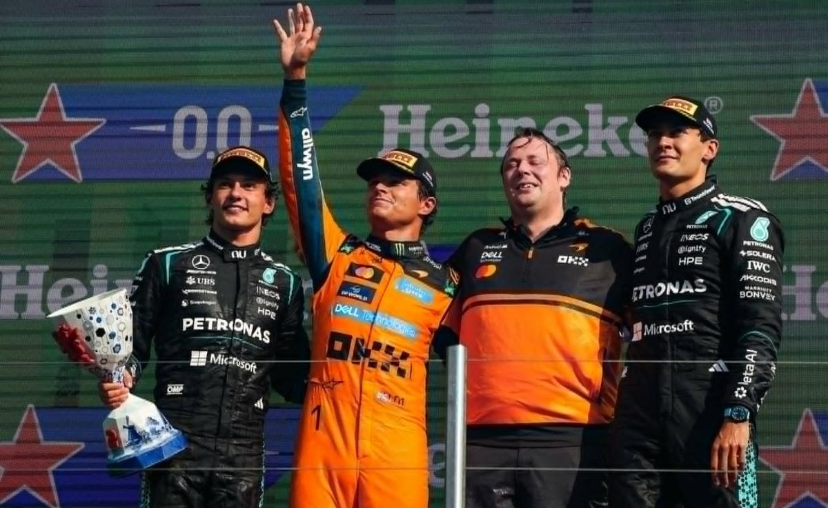 Norris trionfa a Zandvoort: Verstappen fuori, Antonelli e Russell sul podio. La F1 saluta l’Olanda