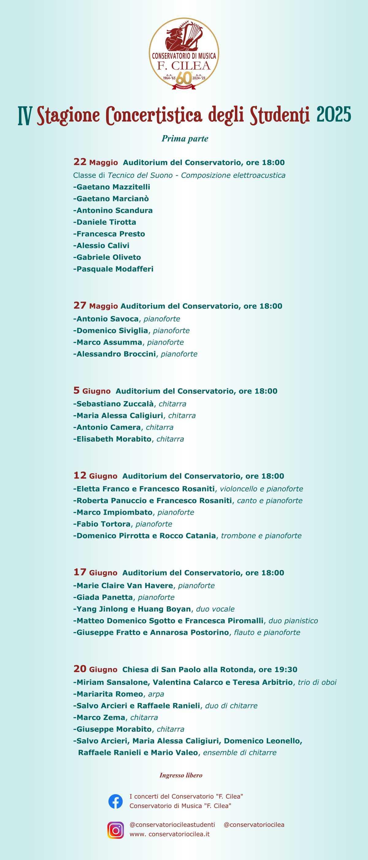IV Stagione Concertistica degli Studenti 2025