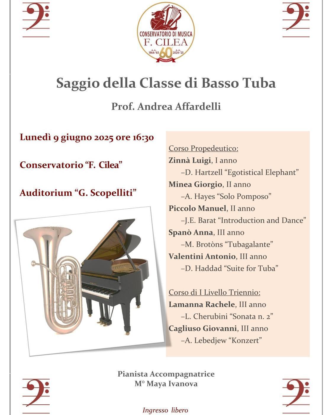 Saggio della Classe di Basso Tuba - Prof. Andrea Affardelli