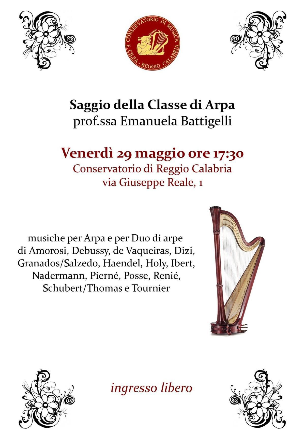 Saggio della Classe di Arpa prof.ssa Emanuela Battigelli (inizio ore 17.30)