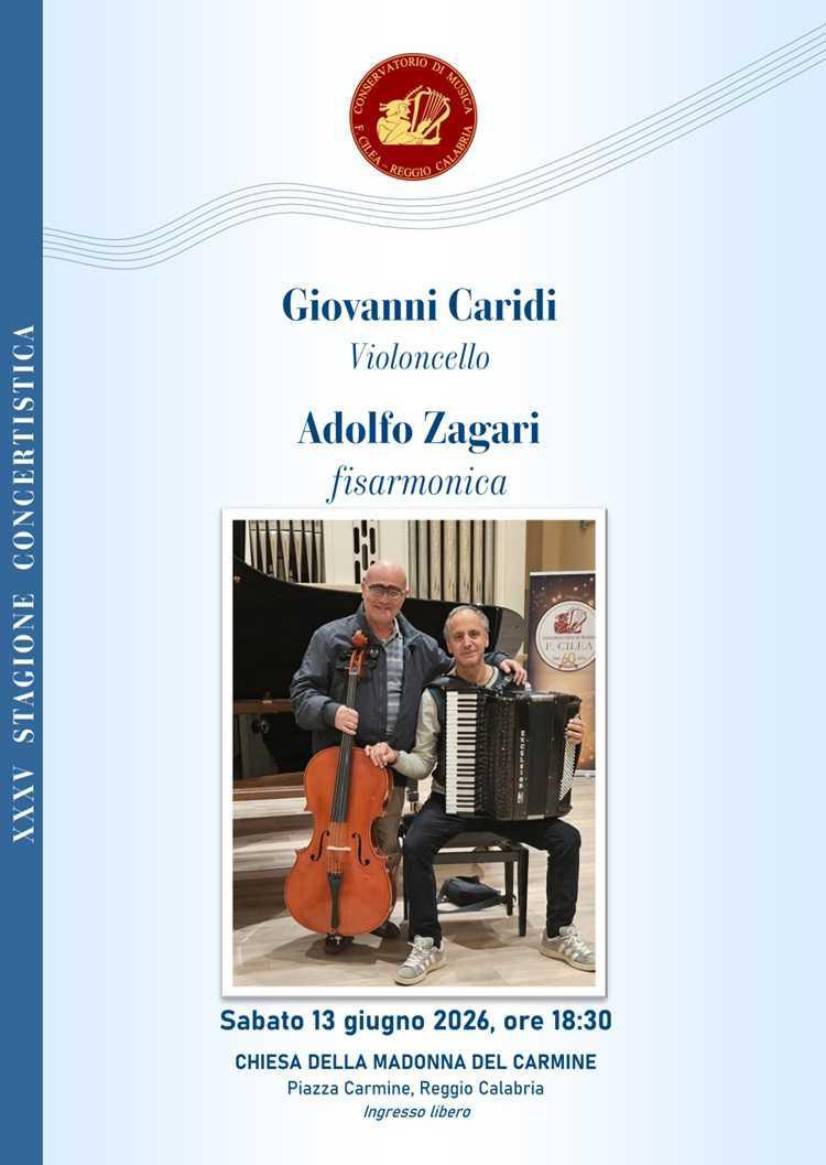 Giovanni Caridi, Adolfo Zagari - Violoncello e fisarmonica (concerto ore 18.30)