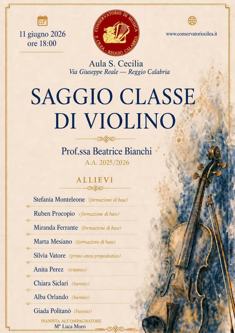 Saggio di Classe di Violino (inizio ore 18.00)